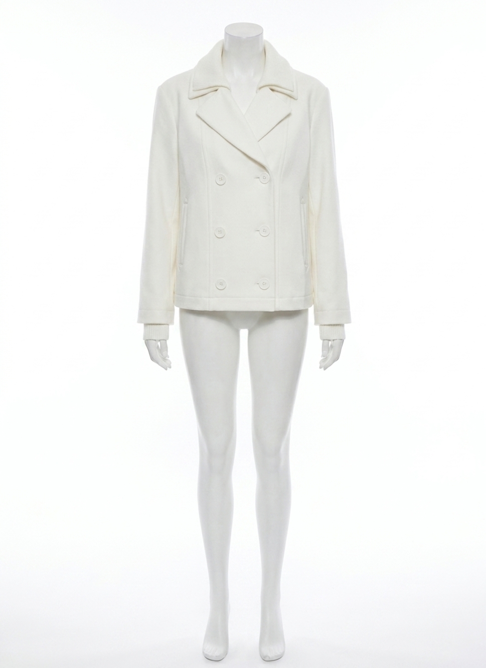 NEW LYSSE maude cropped peacoat in snow white